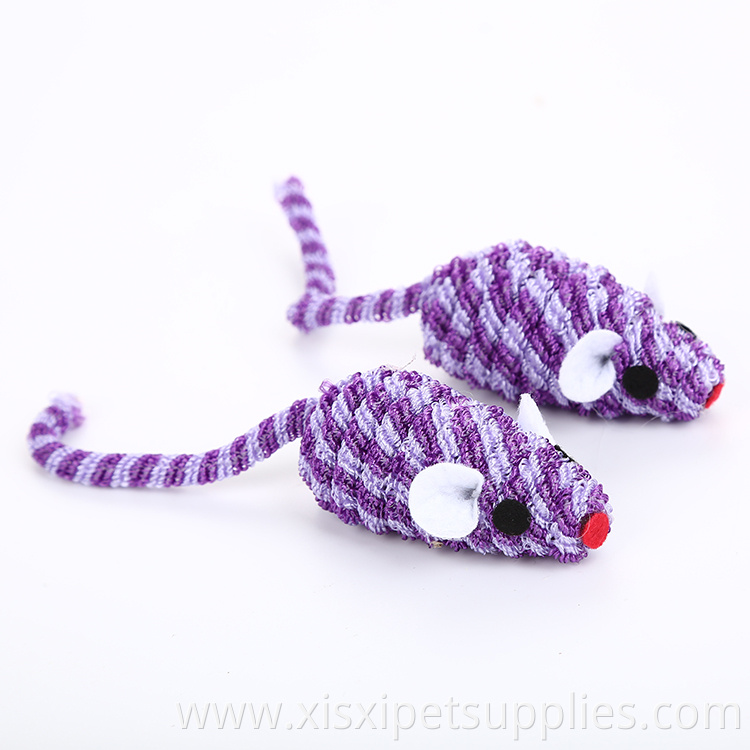 2019 wholesale colorful band mouse cat toy with rattle